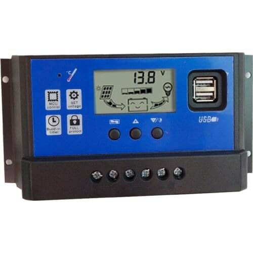 60A 50A 40A PWM Solar Regulators 12V 24V Auto Solar Panel Battery Charge Controller for Solar power System