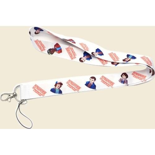 Stranger Things Figure Cosplay Accessories Lanyard Keys USB ID Card Badge Holder Cartoon Mobile Phone Straps Webbing Keychain