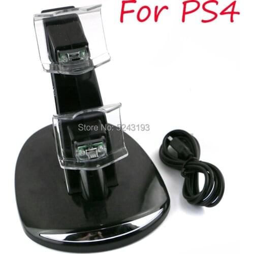Hot High quality Wireless LED Dual USB Charging Docking Charger Cradle Station Stand for PS4 Game Controller Charging long life