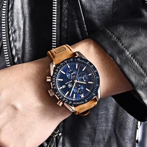 Benyar-2021 Luxury Mens Quartz Watch Automatic Chronograph Waterproof Sports Fashion Mens Watch Reloj Hombre