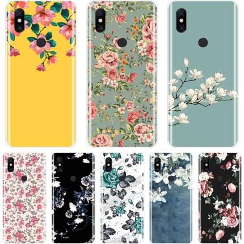 Rose Flower Yellow Blue Black Floral Back Cover For Xiaomi Mi Mix 1 2 2S 3 Soft Silicone Phone Case For Xiaomi Mi Max Note 1 2 3