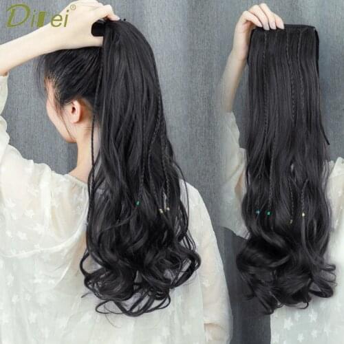 DIFEI Synthetic Wome Ponytail Clip in Hair Extensions Wavy Curly Style Long Pony Tail Hairpiece Hairstyle
