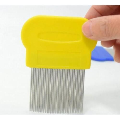 Dual purpose 8CM metal stainless steel lice comb detangle louse comb hair brush for hair care cleaning hairdressing styling tool