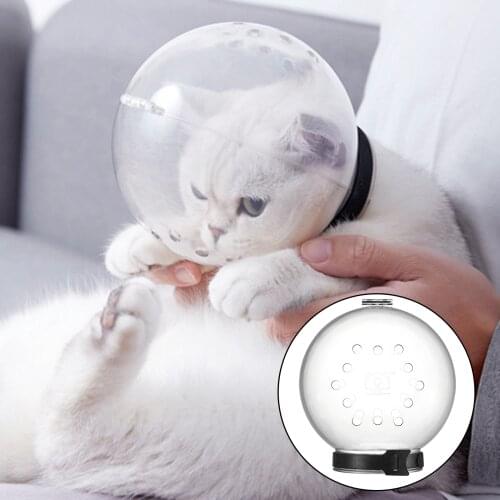 Breathable Cat Muzzle Anti-Bite Grooming Mask Anti-Licking Protective Space Hood Mask Cover Muzzle Cat Bath Grooming Supplies