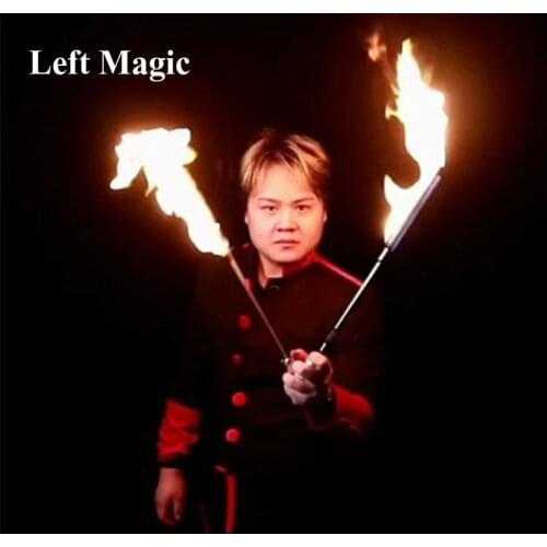 Electronic Fire to Cane Magic Tricks Can Used For Torch to Cane Magia Magician Wand Stage Street Illusions Gimmick Props Comedy