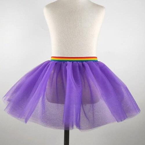 Purple 3 Layers Simple Transparent Girl Skirts Tutu Kids Princess Party Skirt Children Clothing Ball Gown Miniskirt New Dress