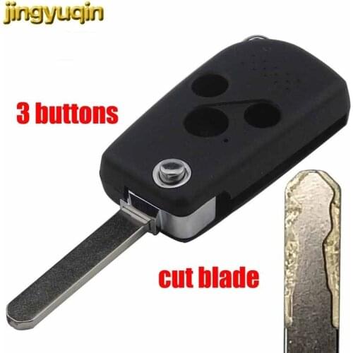 Jingyuqin Cut Blade 3 Buttons Remote Key Blank For Honda for JAZZ/CRV Odyssey CIVIC ACCORD