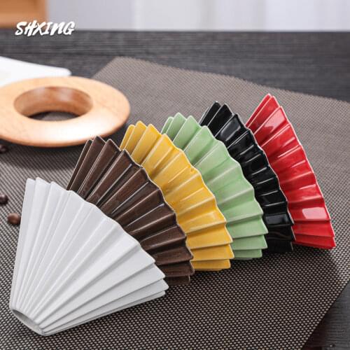 Ceramic Handmade Origami Filter Cup, Hand-made Coffee Filter Cup, V60 Funnel Drip Cake Cup, Multiple Colors Available