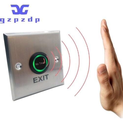 Square Stainless Steel Metal Door Release Switch IR Contactless No Touch Infrared Exit Button