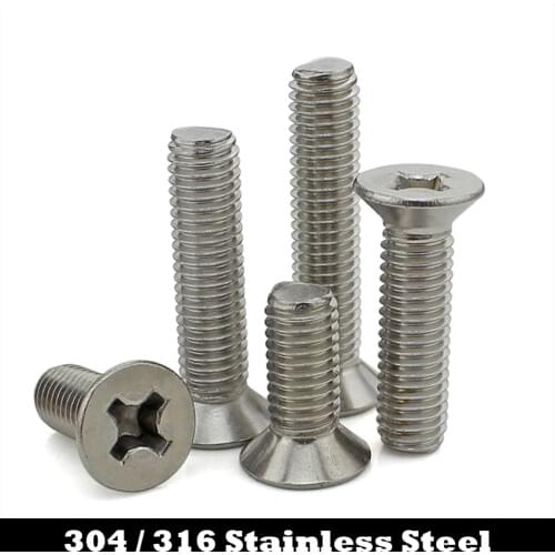 M2.5 M2.5*4 M2.5x4 M2.5*5 M2.5x5 M2.5*6 M2.5x6 304 316 Stainless Stee ss Phillips Cross Recessed Countersunk CSK Flat Head Screw