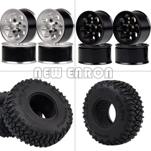 NEW ENRON 4P 1.55 Alloy Beadlock Wheels Hubs Rims Tires for 1/10 RC Crawler RC4WD D90 TF2 MST Jimny Tamiya CC01 LC70 Axial 90069