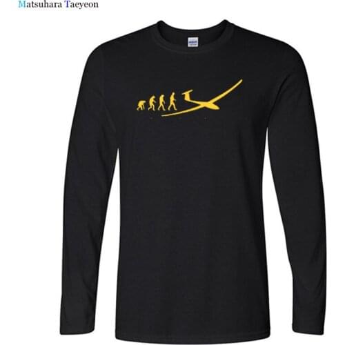 Autumn T Shirt Funny Evolution Aircraft Design Men Tshirt Cotton Long Sleeve T Shirt Men Hip Hop Streetwear Style Tee Tops