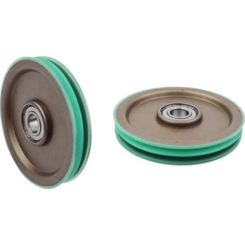 140*20*6204 140x20x6204 Elevator Steel Wire Rope Roller Double Grooves Green Color