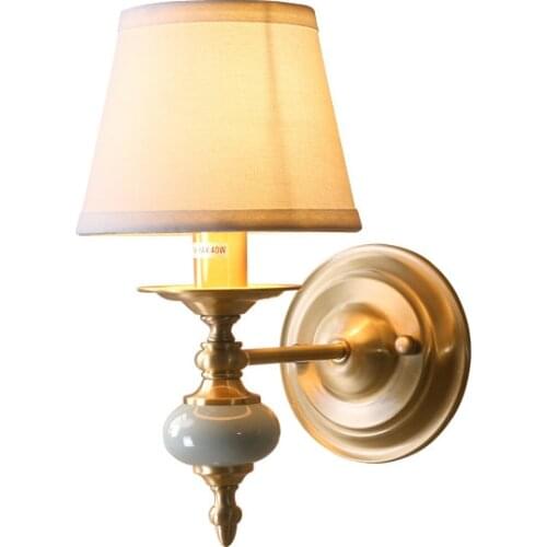 Luxury Full Copper Wall Lights Villa Home Decor Led Light Fixtures American Classic Indoor Decoration Wall Lamp Drop Shipping