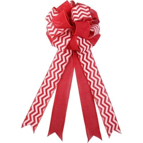 Christmas Tree Topper Bow Red Topper Bow Decoration for Indoor Outdoor Christmas H55A
