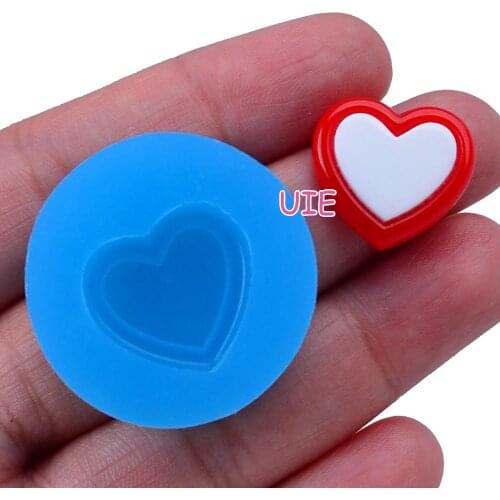FYL425U 16.4mm x 18.7mm Heart-shaped Silicone Mold Fondant Cake Decoration Candy Resin Clay Earrings Necklace Craft Soap Candle
