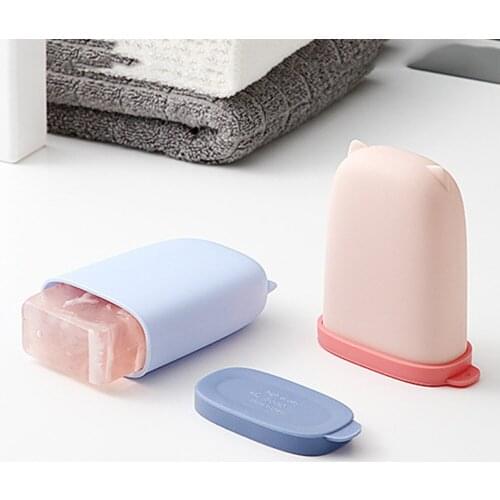 Strong Sealing Silicone Travel Soap Container Home Shower Travel Hiking Holder Soap Box Bathroom Accessories