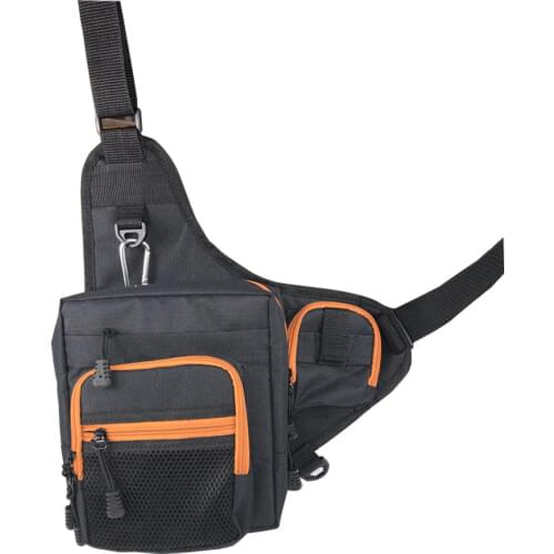 Fishing Sling Pack Shoulder Sling Fish Bag Canvas Waterproof Lure Tackle Bag Waist Pack Multi-Purpose Bag for Fishing