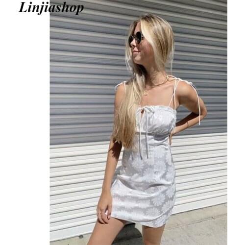 Vintage hollow out mini dress elegant bow sexy floral print spring summer dress kawaii bodycon female vestidos