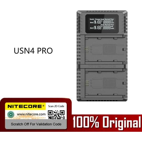 Nitecore USN4 Pro Dual Slot USB QC Charger For Sony a7 III , a7R III , a9 (ILCE-9) Compatiple with NP-FZ100 Camera batteries