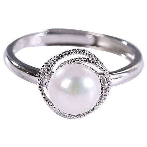 S925 sterling silver natural pearl grace fashion personality Baroque niche womens ear studs open ring