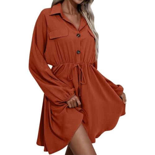 Women Elegant Button Ruched Shirt Dress Summer Autumn Fashion Casual Short Sleeve Solid V Neck Officce Beach Maxi Dresses 2021