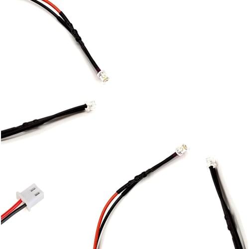 100Pcs 3V 5V 6V 9V 12V Flat Head Clear 3mm Pre-wired LED With 20cm Red&Black Wire And XH2.54 Plug, Light=Warm White