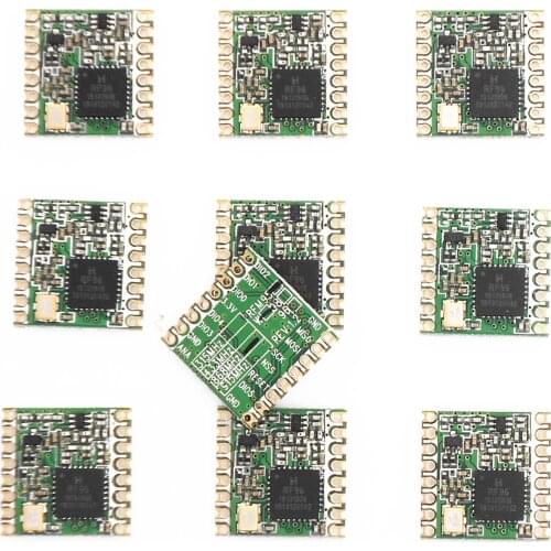 10pcs/lot RFM95W 20dBm 100mW 868Mhz 915Mhz DSSS spread spectrum wireless transceiver module SX127 SMD lora module