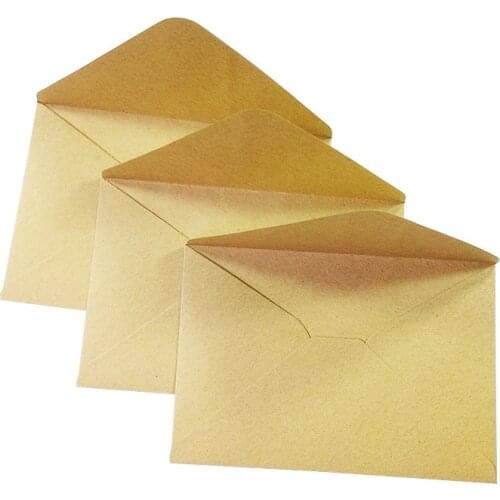 100 Pcs/lot Hot sale Simple Vintage Brown Kraft Paper Envelope For Thanks Invitations New Arrival Wholesale
