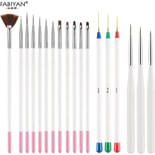 23Pcs Nail Art Liner Brushes Drawing Painting Line Grid Dotting Flower Pen UV Gel Polish DIY 3D Tips Manicure Tool Kit