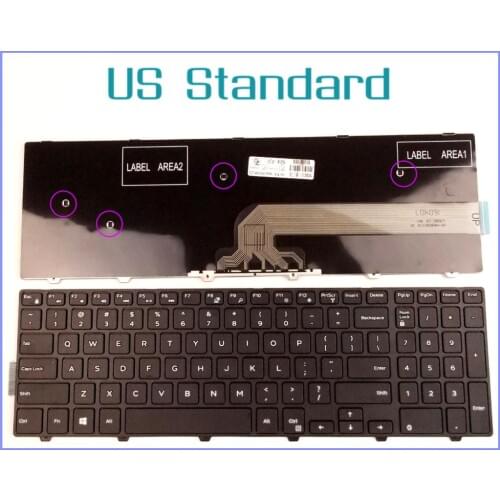 US English Version Keyboard for Dell Inspiron 15 5000 0KPP2C MP-13N7 P39F KPP2C Laptop Black With frame Non-Backlit