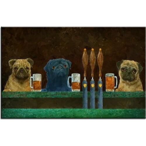 Large size Printing Oil Painting pug crawl Wall painting Steampunk Wall Art Picture For Living Room painting No Frame