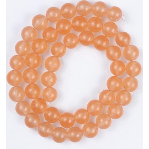 Natural Stone Beads B Color Orange Jade Beads Round Loose Beads for Jewelry Making DIY Bracelet Earrings Accessories 4-12mm