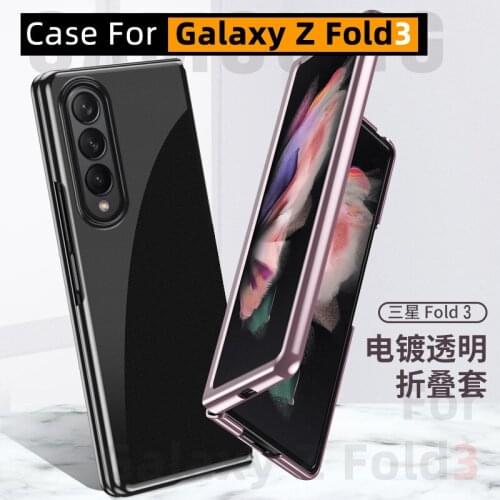Plating Transparent Case Case For Galaxy Z Fold 3 Case For Galaxy Z Fold3 Case Fold2 case
