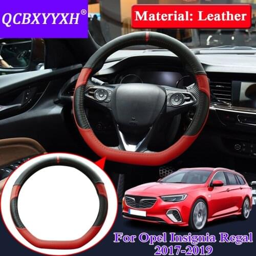 QCBXYYXH Car Styling Steering Wheels Cover For Opel Insignia Regal 2017-2019 Leather Internal Accessories Steering Wheel Cover