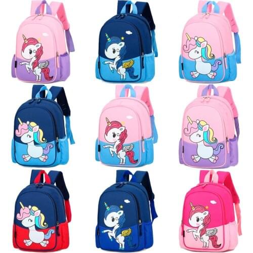 Childrens School Bag Cartoon Cute Backpack Unicorn Nylon Kids Lunch Bag Cartoon Children Backpacks Girl Boys School Bags