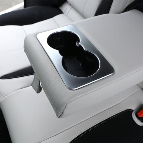 Carbon Fiber Style Rear Row Cup Holder Cover Trim For Landrover Range Rover VELAR 2017 Car Accessories