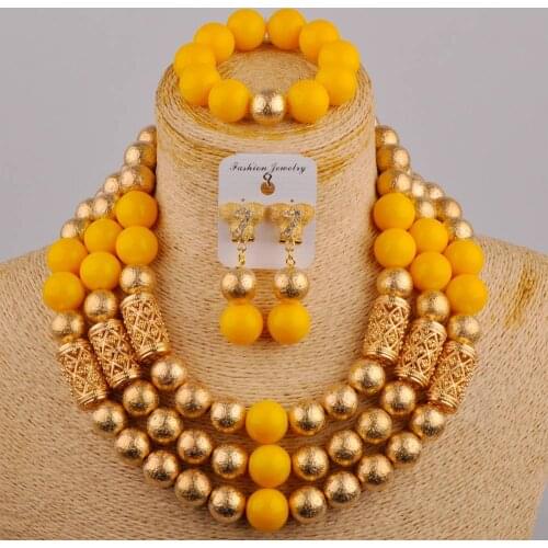 Dubai Gold African Jewelry Set Yellow Costume Jewelry Sets