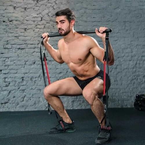 Elastic Rope Fitness Male Resistance Muscle Training Household Equipment Pilates Bar Multifunctional Stretching Rod