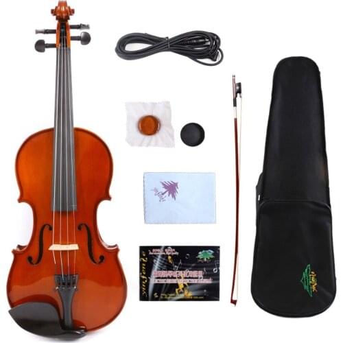 Yinfente 4/4 Electric Acoustic Violin Professional Fiddle Hand Made Maple Spruce wood Full Size