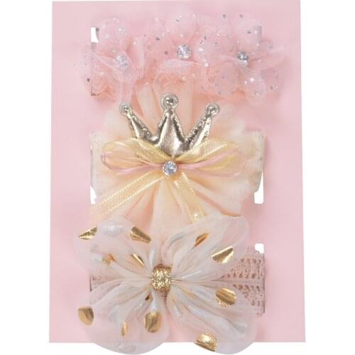 FOCUSNORM 3Pcs Baby Girls Lace Headbands Set Sweet Polka Dot Bowknot Flower Crown Hair Band Infant Princess Photography Props