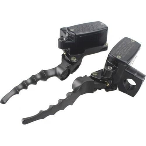 2PCS Black Skull 1'' 25MM Handlebar Hydraulic Pump Motorcycle Brake Master Cylinder Lever Dirt bike Cafe Racer Old School