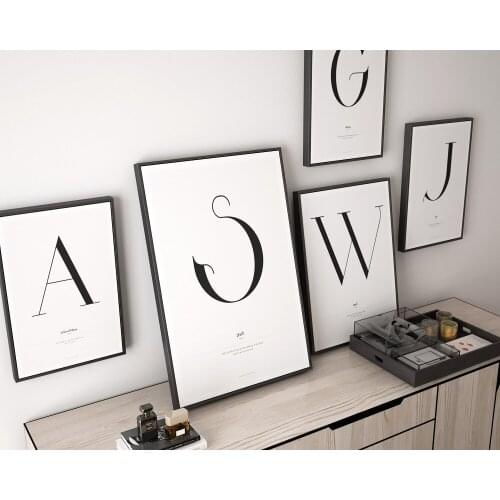 Creative 26 Letter Art Wall Art Painting Printing Mural Prints Poster Decoration ABC 26 English letters Picture for Wall poster