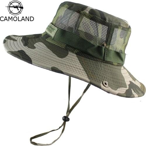 Bucket Hat Men Women Bob Boonie Hat Summer Breathable Lightweight Camouflage Cap Military Army Hiking Tactical Outdoor Sun Hat