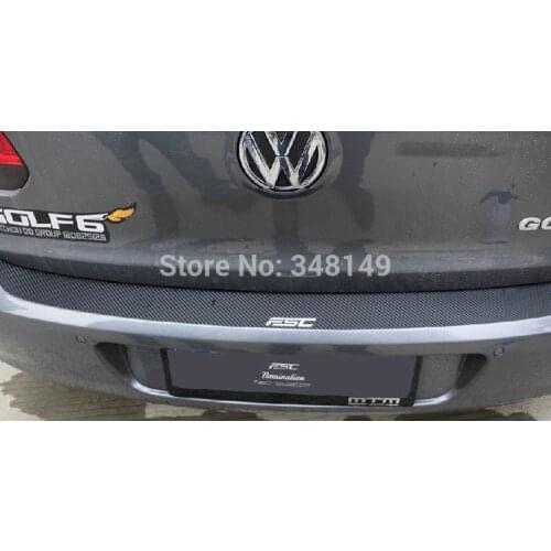 Aliauto Car-styling Carbon Fiber Sticker Scratch Protection Rear Bumper Car Stickers Accessories For Volkswagen Golf 6 GTI