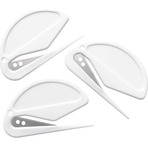 PPYY-Paper Cutter, Letter Opener, ABS Envelope Cutter, Mail Letter Opener with Bladed Paper Knife, Three Packs, White