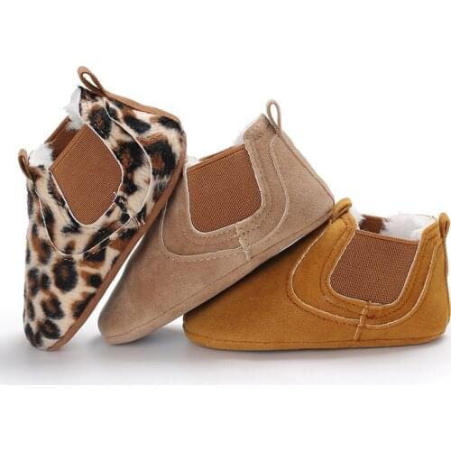 PU Leather shoes Newborn baby boy girl heart autumn lace Leopard first walker baby shoes