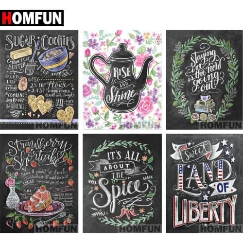 HOMFUN Full Square/Round 5D DIY Diamond Embroidery "Blackboard text" Diamond Painting Cross Stitch 5D Decor gift A06835