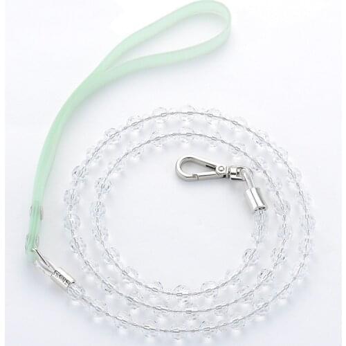 Crystal Pearl Dog Leash Retriever Small Pet Supplies 140cm Basic Leashes Fashionable and Cute Solid Golden Teddy Bichon Qianyi