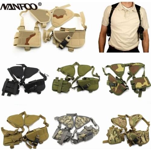 Concealed Under Armpit Double Shoulders Gun Pouch Soft Shot Gun Pistol Holster Universal 600D Nylon Gun Holder Hidden 5 Colors